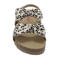 Pop Belana Little & Big  Girls Adjustable Strap Footbed Sandals
