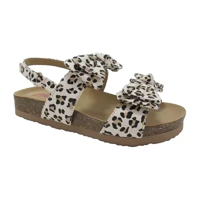 Pop Belana Little & Big  Girls Adjustable Strap Footbed Sandals