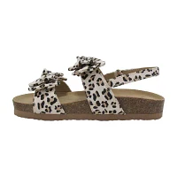 Pop Belana Little & Big  Girls Adjustable Strap Footbed Sandals
