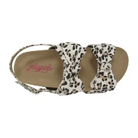 Pop Belana Little & Big  Girls Adjustable Strap Footbed Sandals