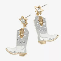 Bijoux Bar Two Tone Boots Womens Drop Earrings