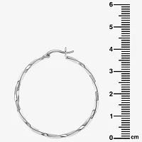 Silver Reflections Womens 40mm Hoop Earrings
