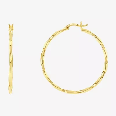 Silver Reflections Womens 18K Gold Over Brass 40mm Hoop Earrings