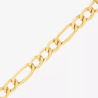 Made in Italy 10K Gold 7.5 Inch Hollow Figaro Chain Bracelet