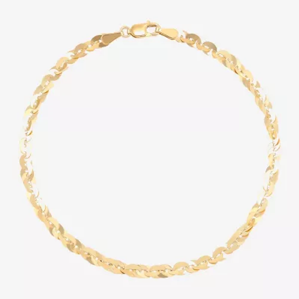 10K Gold 7.5 Inch Fashion Chain Bracelet