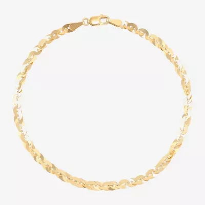 10K Gold 7.5 Inch Fashion Chain Bracelet