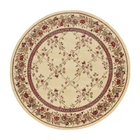 Como Trellis Traditional Oriental Indoor Round Area Rug