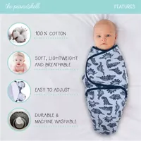 The Peanutshell Blue Dino 3-pc. Swaddle Blanket