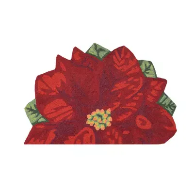 Liora Manne Frontporch Poinsettia Indoor/Outdoor Wedge Accent Rug