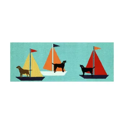 Liora Manne Frontporch Sailing Dog Kitchen Runner