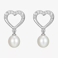 White Cultured Freshwater Pearl Sterling Silver Heart 2-pc. Jewelry Set