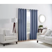 Linden Street Bayshore Grommet Top Energy Saving 100% Blackout Single Curtain Panels