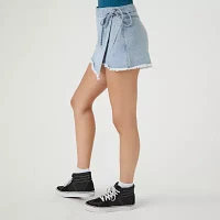 Forever 21 Denim Wrapped Skort Womens Mid Rise A-Line Skirt-Juniors