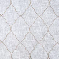 Regal Home Bayview Grommet Top Embroidered Sheer Single Curtain Panel