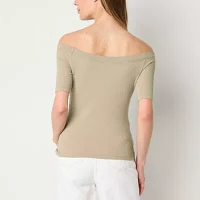 a.n.a Womens Off the Shoulder Short Sleeve Top