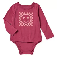 Okie Dokie Toddler Girls Adaptive U Neck Long Sleeve Bodysuit