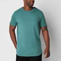 mutual weave Big and Tall Mens Crew Neck Short Sleeve Easy-on + Easy-off Pocket T-Shirt