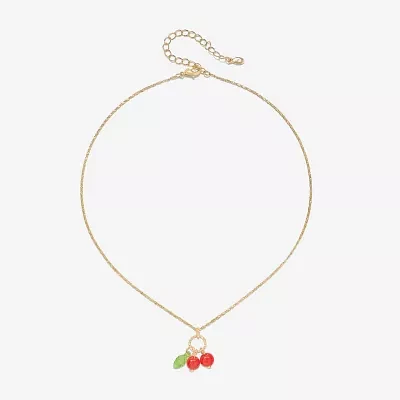 Bijoux Bar Delicates Gold Tone Womens Cherries Pendant Necklaces