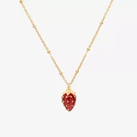 Bijoux Bar Delicates Gold Tone Strawberries Womens Pendant Necklaces