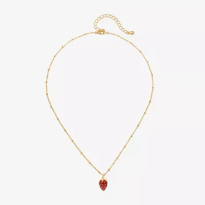 Bijoux Bar Delicates Gold Tone Strawberries Womens Pendant Necklaces
