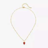 Bijoux Bar Delicates Gold Tone Strawberries Womens Pendant Necklaces