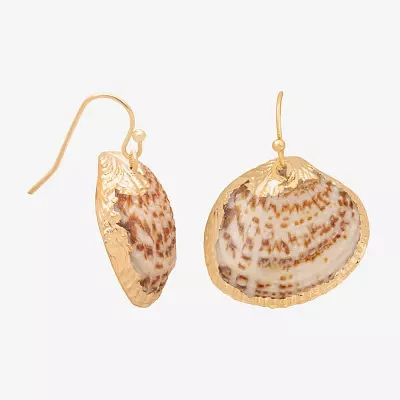 Bijoux Bar Delicates Gold Tone Shell Drop Earrings