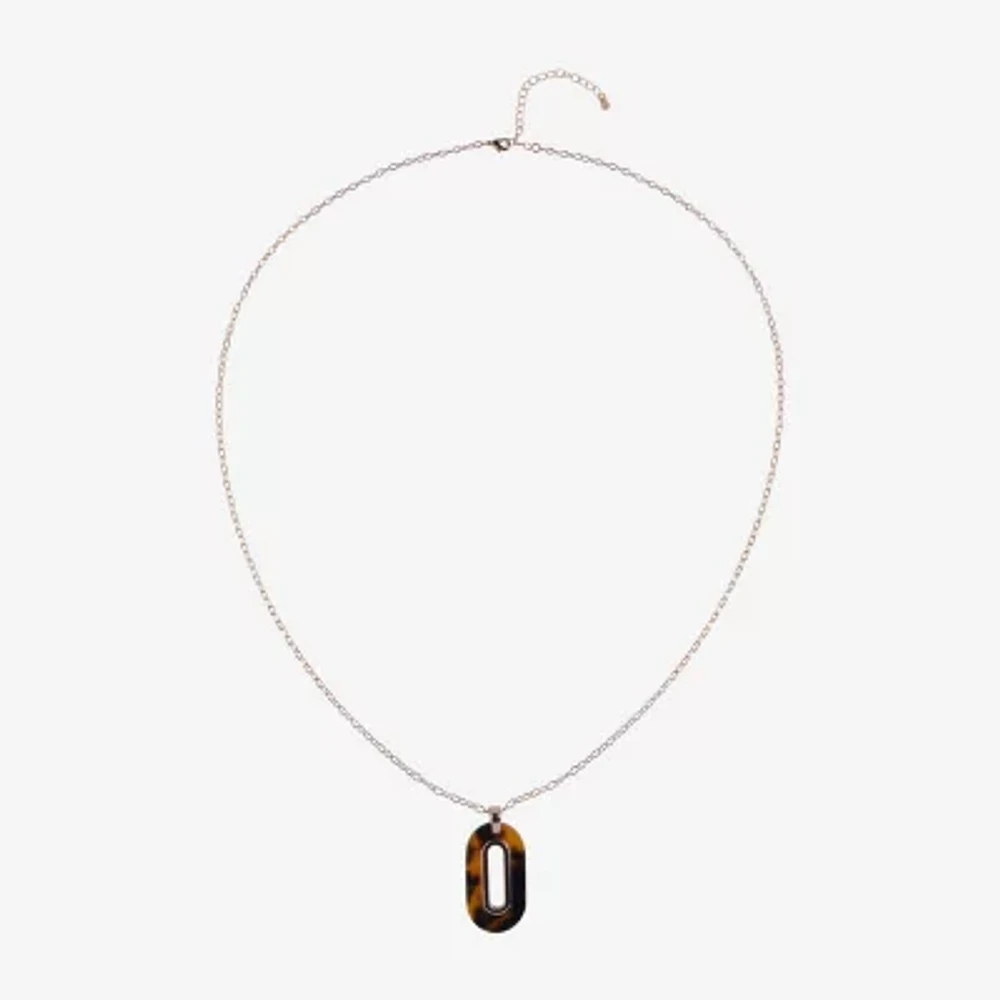 Mixit Tortoise Womens 32 Inch Pendant Necklace