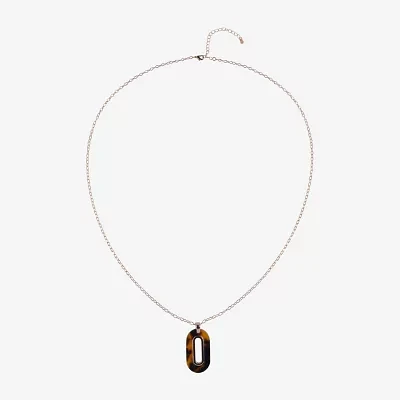 Mixit Tortoise Womens 32 Inch Pendant Necklace