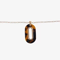 Mixit Tortoise Womens 32 Inch Pendant Necklace