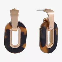 Mixit Tortoise Womens Drop Earrings