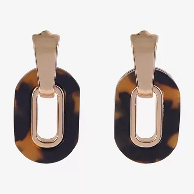 Mixit Tortoise Womens Drop Earrings