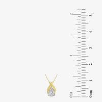Diamond Blossom (G Womens Diamond Accent Lab Grown White Diamond 10K Gold Pear 18 Inch Pendant Necklace