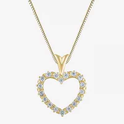 (G / Si2) Womens 1/4 CT. T.W. Lab Grown White Diamond Heart 18 Inch Pendant Necklace