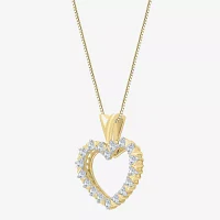 (G / Si2) Womens 1/4 CT. T.W. Lab Grown White Diamond Heart 18 Inch Pendant Necklace