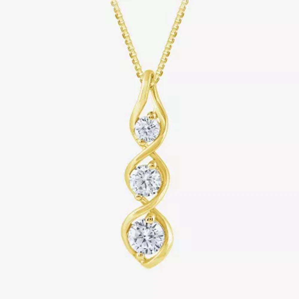 (Si2/ G) Womens 1/2 CT. T.W. Lab Grown White Diamond 10K Gold Pendant Necklaces