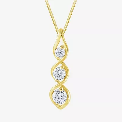 (Si2/ G) Womens 1/2 CT. T.W. Lab Grown White Diamond 10K Gold Pendant Necklaces