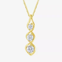(Si2/ G) Womens 1/2 CT. T.W. Lab Grown White Diamond 10K Gold Pendant Necklaces