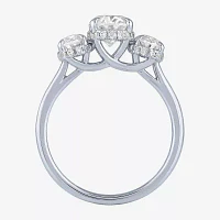 Love Lives Forever (G / Si2) Womens 2 CT. T.W. Lab Grown White Diamond 10K Gold Oval 3-Stone Engagement Ring