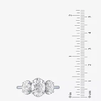 Love Lives Forever (G / Si2) Womens 2 CT. T.W. Lab Grown White Diamond 10K Gold Oval 3-Stone Engagement Ring