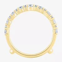 (G / Si2) Womens 1 CT. T.W. Lab Grown White Diamond 10K Gold Side Stone Ring Guard