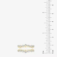 (G / Si2) Womens 1 CT. T.W. Lab Grown White Diamond 10K Gold Side Stone Ring Guard
