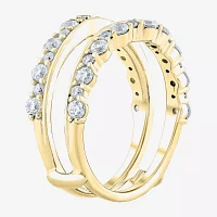 (G / Si2) Womens 1 CT. T.W. Lab Grown White Diamond 10K Gold Side Stone Ring Guard