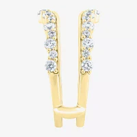 (G / Si2) Womens 1 CT. T.W. Lab Grown White Diamond 10K Gold Side Stone Ring Guard