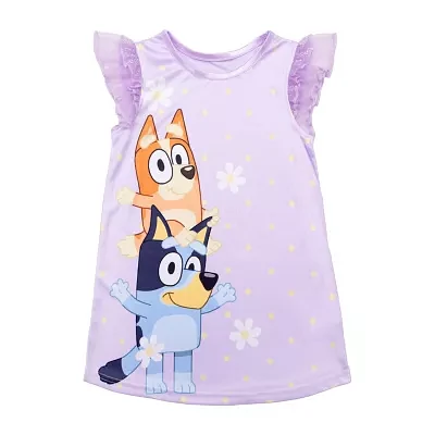 Girls Short Sleeve Crew Neck Nightgown