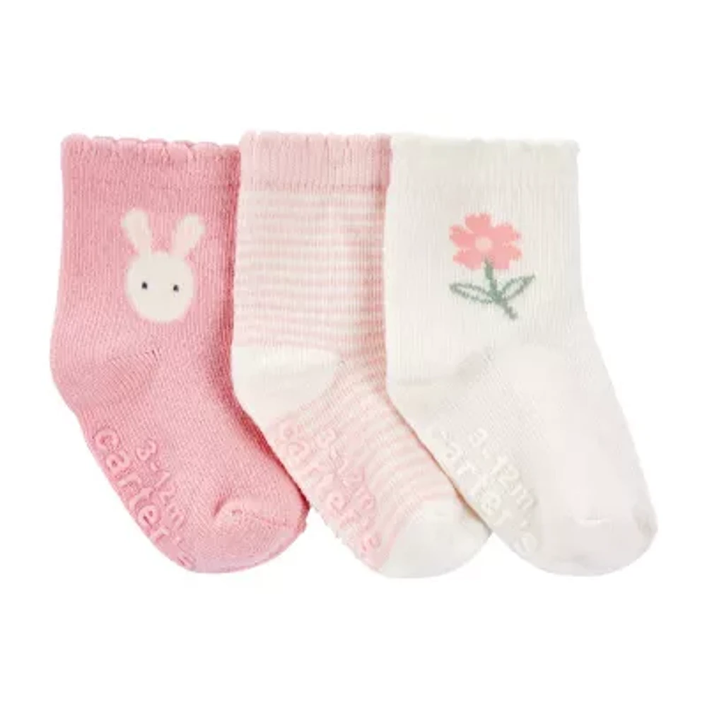 Carter's Baby Girls 3 Pair Low Cut Socks