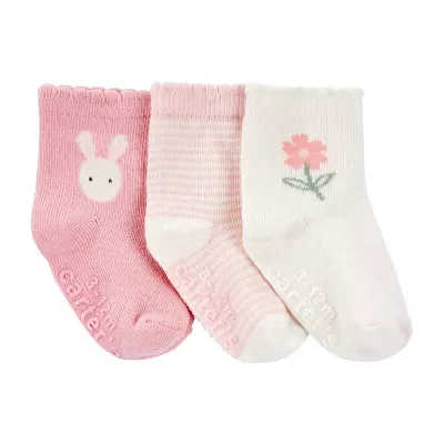 Carter's Baby Girls 3 Pair Low Cut Socks