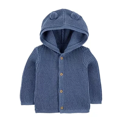 Carter's Baby Boys Hooded Long Sleeve Cardigan