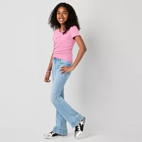 Thereabouts Little & Big Girls Pintuck Flare Leg Jean