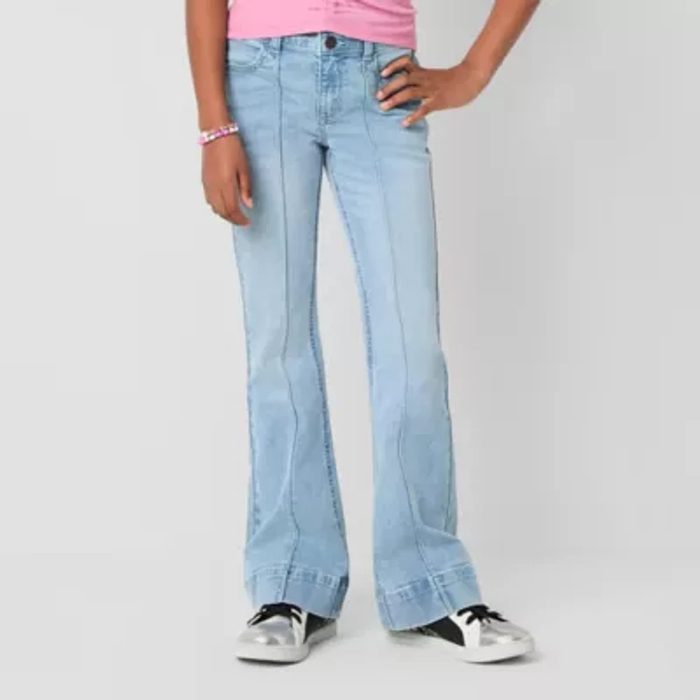 Thereabouts Little & Big Girls Pintuck Flare Leg Jean