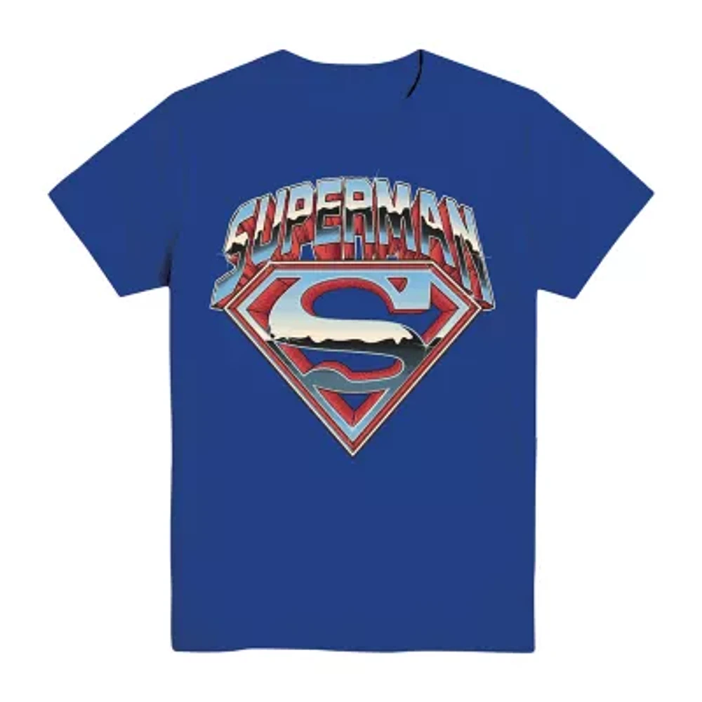 Little & Big Boys Crew Neck Short Sleeve Superman Graphic T-Shirt